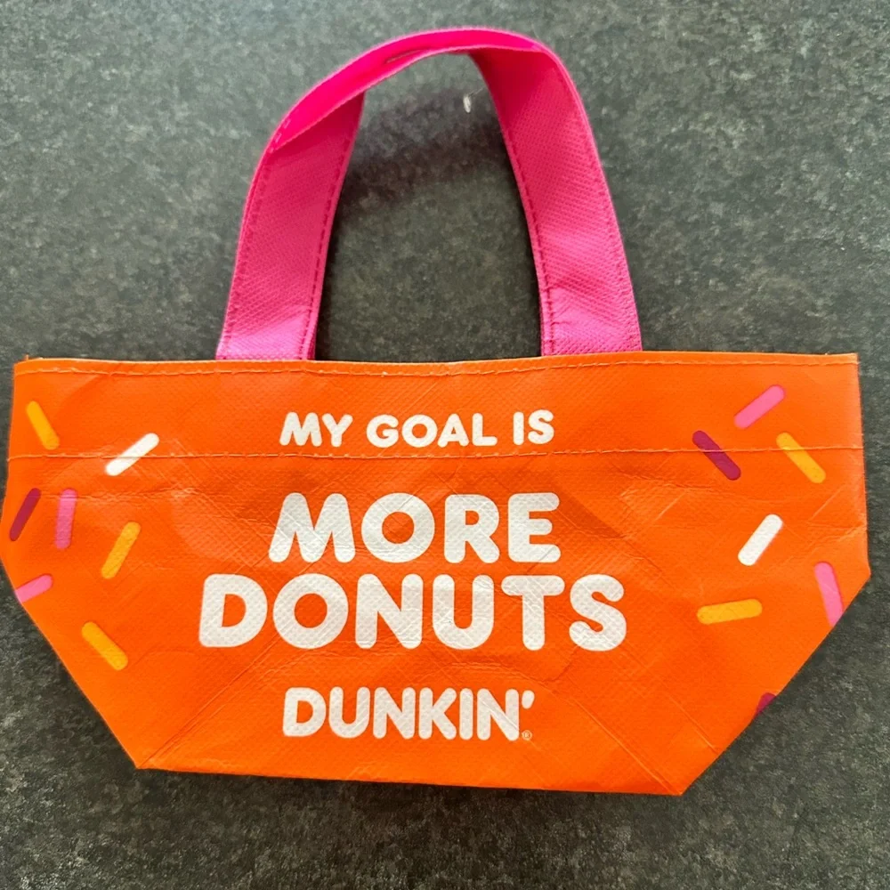 Dunkin Donuts Limited Edition Mini Reusable‎ Tote Bag My Goal is More Donuts